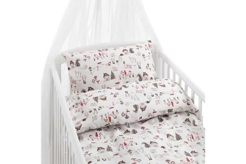 Dynebetræk til tremmeseng 2-dels Fingal Jul Hvid - Hvid - Tekstiler - Sengetøj - Dyne