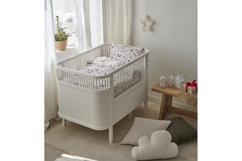 Dynebetræk til tremmeseng 2-dels Fingal Jul Hvid - Hvid - Tekstiler - Sengetøj - Dyne