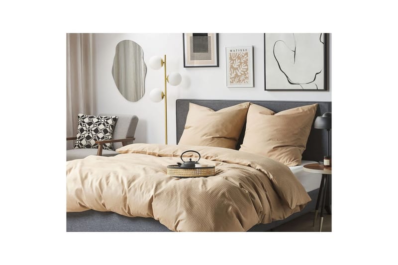 Dynebetrækssæt Avondale Beige, 220x155 cm - Beige, 220x155 cm - Tekstiler - Sengetøj - Dyne