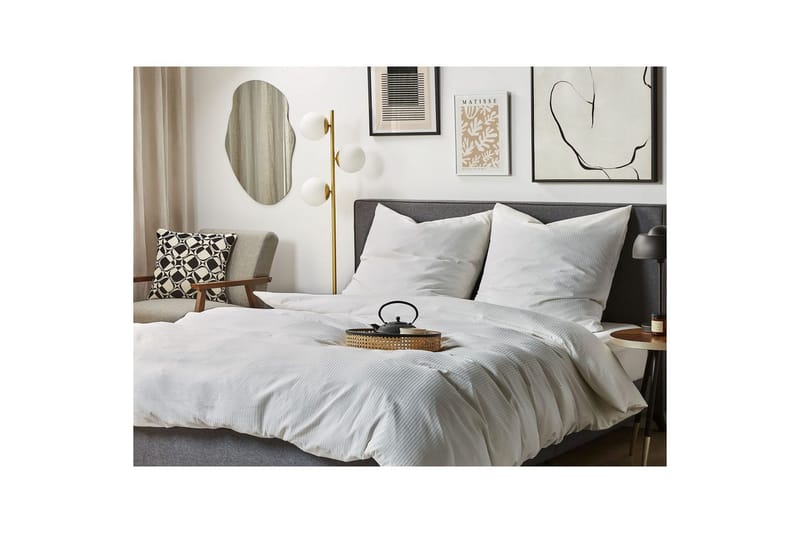 Dynebetrækssæt Avondale Hvid, 220x155 cm - Hvid, 220x155 cm - Tekstiler - Sengetøj - Sengesæt & dynesæt