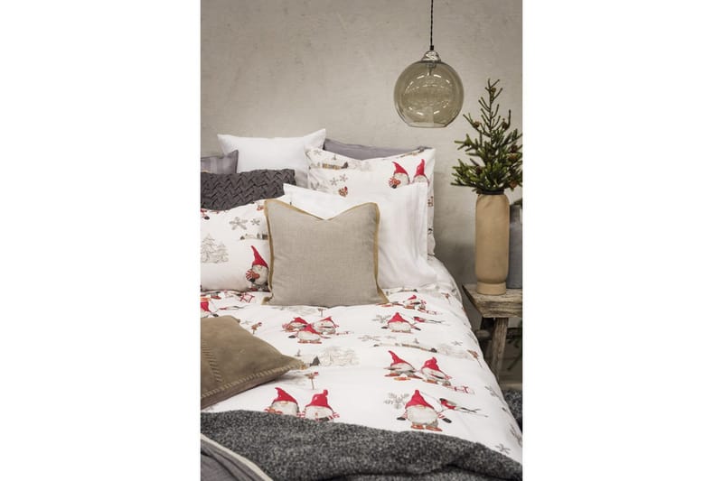 Dynebetrækssæt Dobbeltseng Frosty Christmas 212x220 cm - Hvid - Tekstiler - Sengetøj - Sengesæt & dynesæt