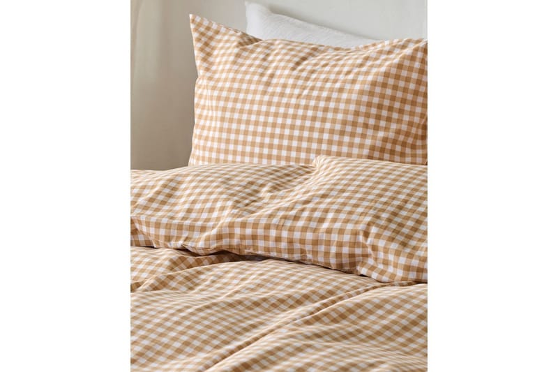 Dynebetrækssæt til enkeltseng, 2 dele, Märta Ruta - Gul - Tekstiler - Sengetøj - Sengesæt & dynesæt