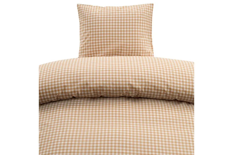 Dynebetrækssæt til enkeltseng, 2 dele, Märta Ruta - Gul - Tekstiler - Sengetøj - Sengesæt & dynesæt