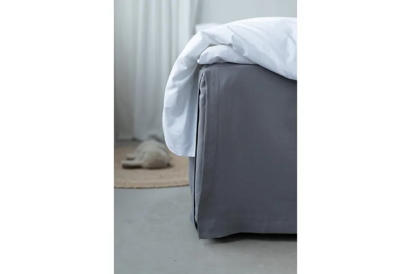 Sengekappe Borganäs of Sweden - 140 x 200 + 45 cm, Mørkegrå - Tekstiler - Sengetøj - Kappelagen & kantbetræk - Kappelagen enkeltseng