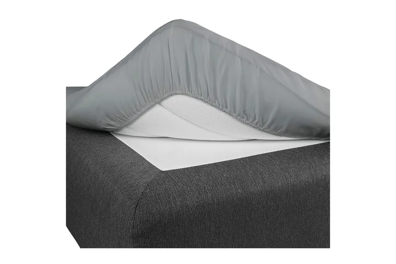 Lagen med elastik Borganäs of Sweden - 180 x 200 cm, Mørkegrå - Tekstiler - Senget øj - Lagen - Faconsyet lagen