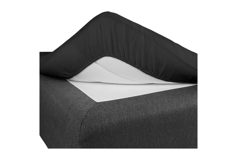 Lagen med elastik Borganäs of Sweden - 180 x 200 cm, Sort - Tekstiler - Sengetøj - Lagen - Faconsyet lagen