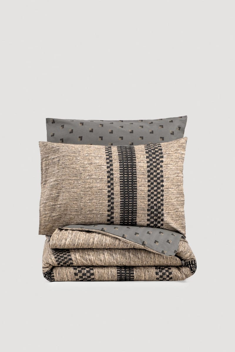 Astryn sengesæt 140x200 cm, Brun Sort Grå