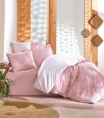 Bexheti sengesæt 240x220 cm - Rosa - Tekstiler - Sengetøj - Sengesæt & dynesæt