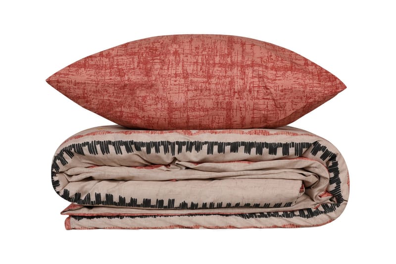 Botswana sengesæt 140x200 cm, Tegl rød Gul Hvid Sort