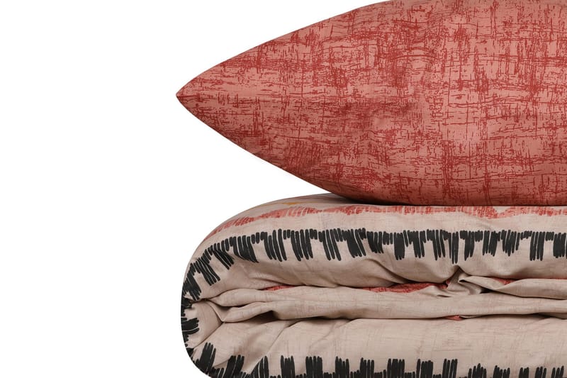 Botswana sengesæt 140x200 cm - Tegl rød Gul Hvid Sort - Tekstiler - Sengetøj - Sengesæt & dynesæt