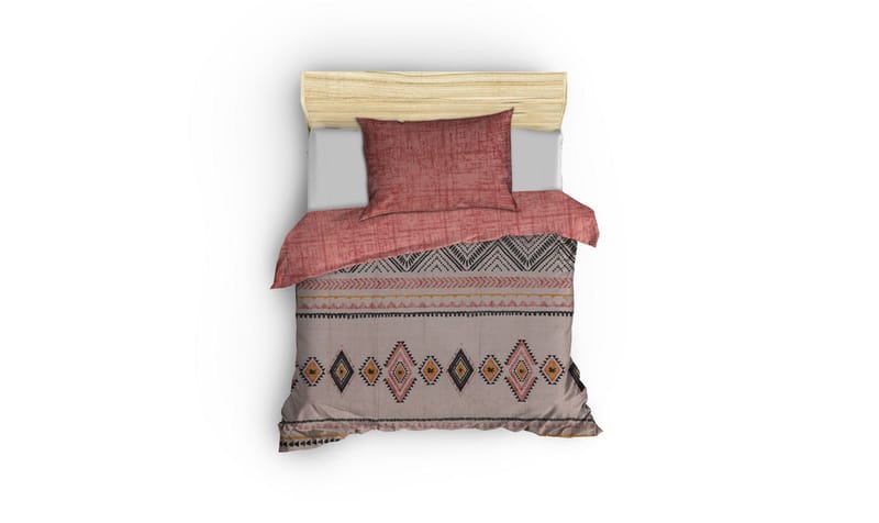 Botswana sengesæt 140x200 cm - Tegl rød Gul Hvid Sort - Tekstiler - Sengetøj - Sengesæt & dynesæt