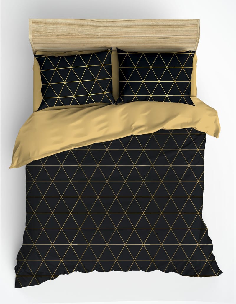 Branlor sengesæt 240x220 cm - Guld og Sort - Tekstiler - Sengetøj - Sengesæt & dynesæt