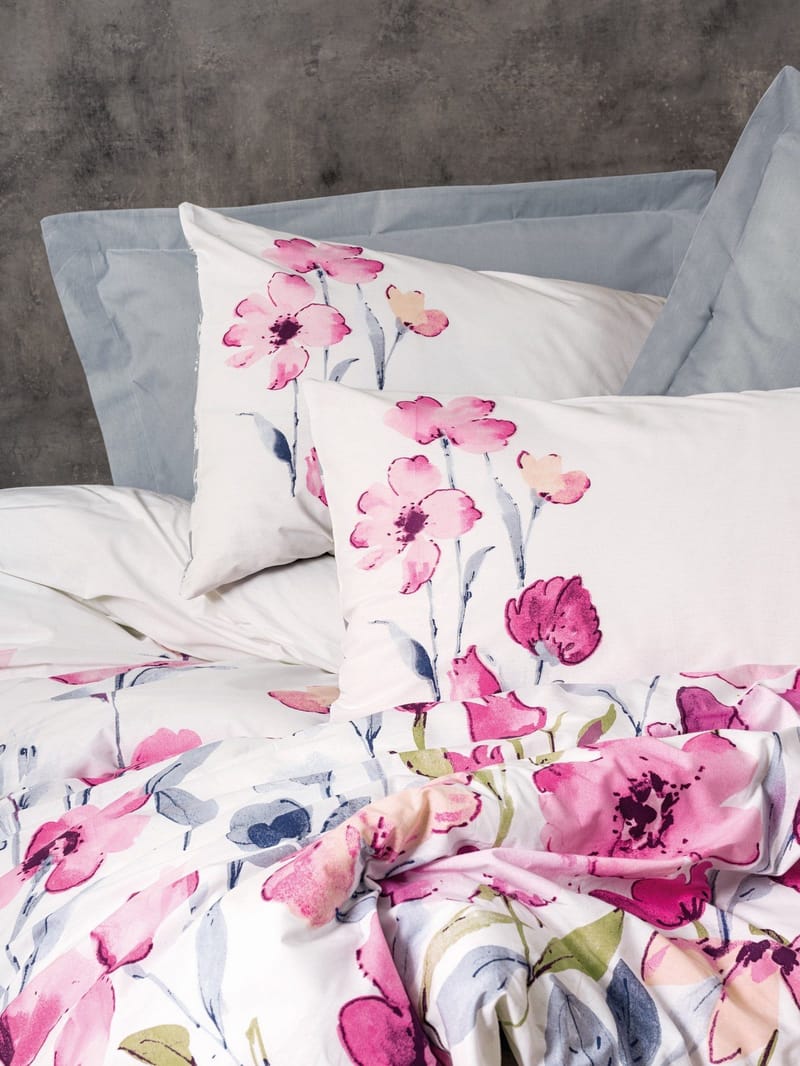 Carla sengesæt 240x220 cm - Grå Hvid Rosa - Tekstiler - Sengetøj - Sengesæt & dynesæt