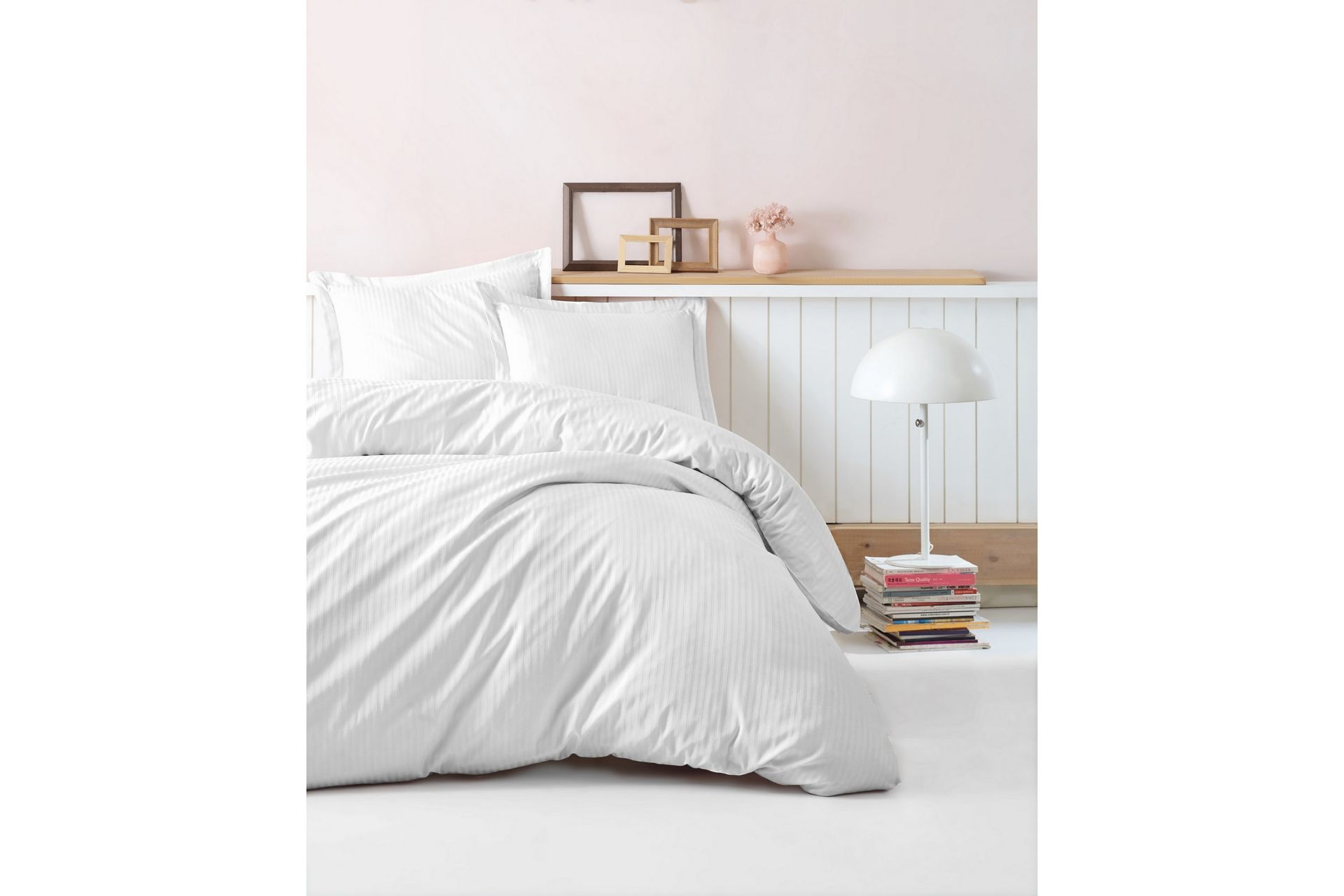 Cotton Box Premium Satin Sengesæt - Hvid - Tekstiler - Sengetøj - Sengesæt & dynesæt