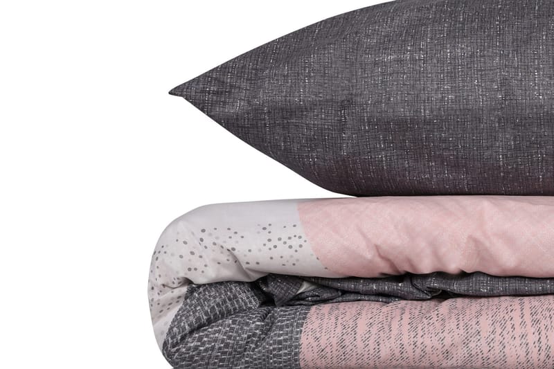 Dilsah sengesæt 140x200 cm - Grå Rosa Hvid - Tekstiler - Sengetøj - Sengesæt & dynesæt