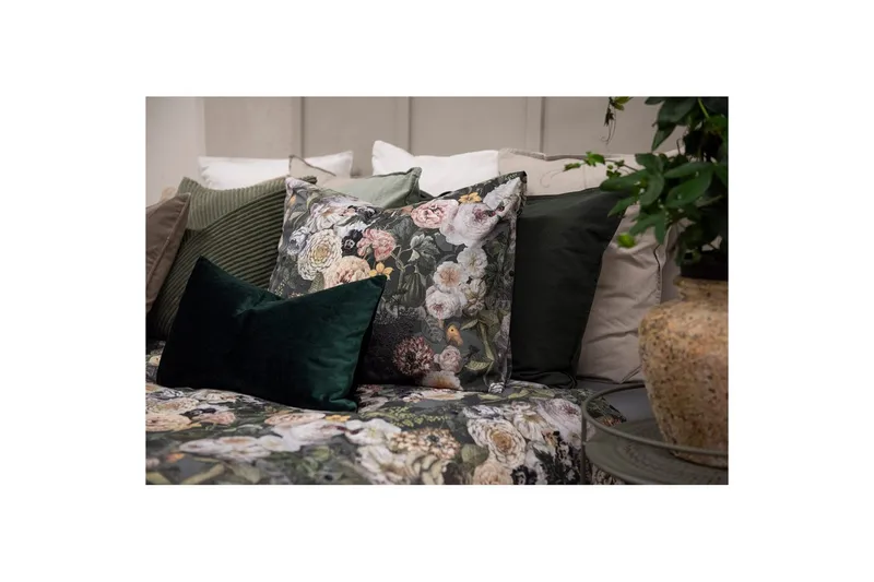 Dynebetræk Dobbelt 3-Del Abigail Grøn - Borganäs of Sweden - Tekstiler - Sengetøj - Sengesæt & dynesæt