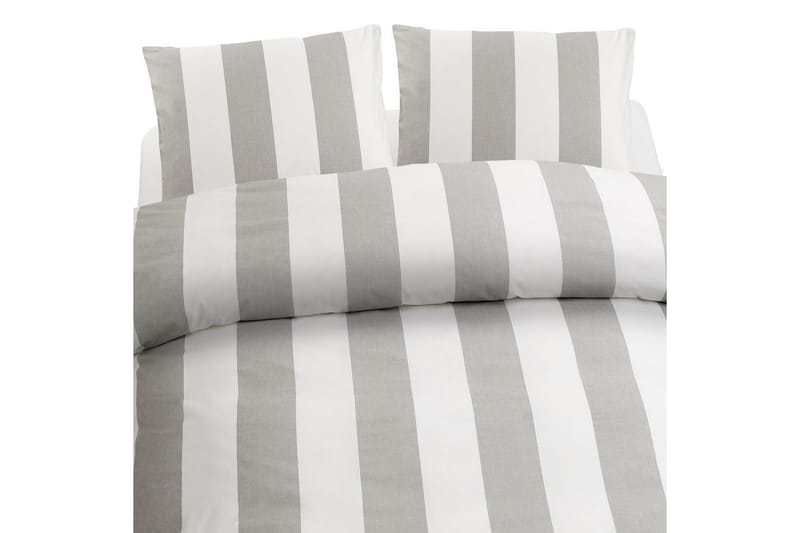 Dynebetræk Dobbelt 3-Del Block Stripe, Grå