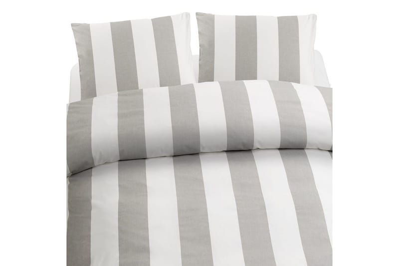 Dynebetræk Dobbelt 3-Del Block Stripe, Grå