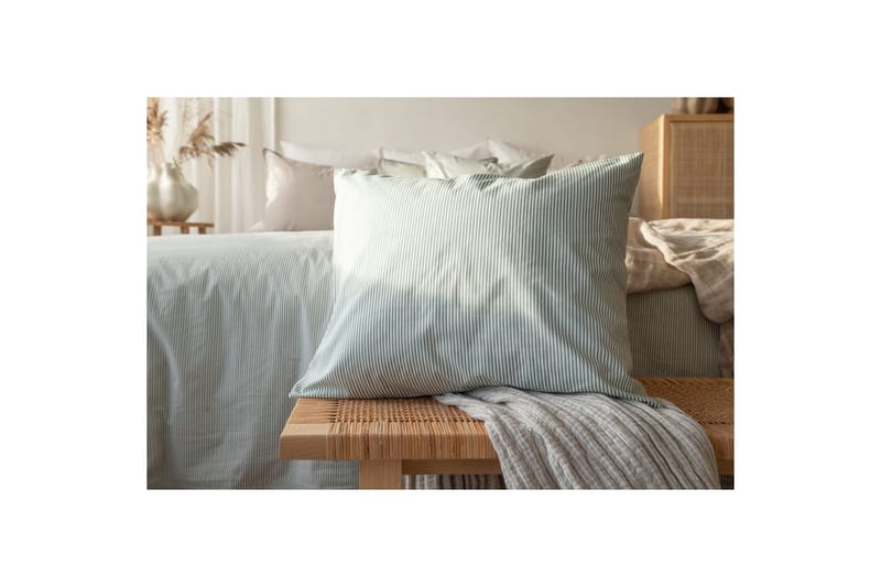 Dynebetræk Dobbelt 3-Dele Thelma Stribe Grøn - Tekstiler - Sengetøj - Sengesæt & dynesæt