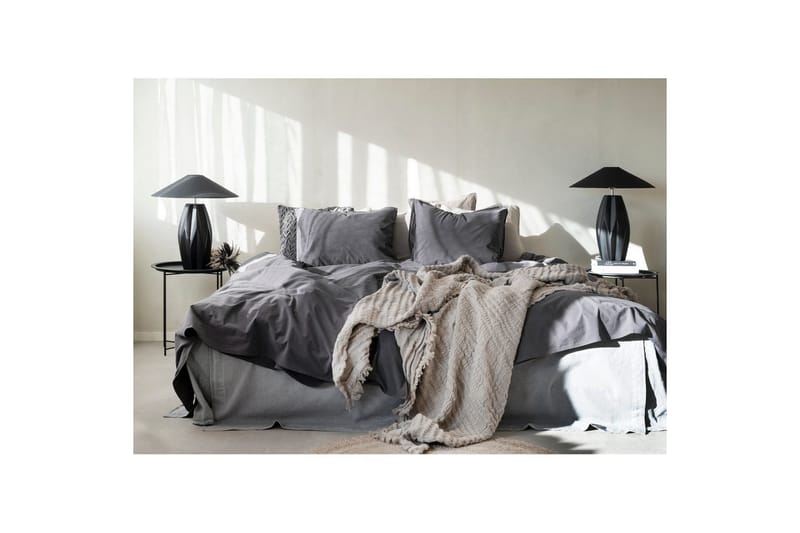 Dynebetræk Dobbelt 3-Dele Percale - Grå - Tekstiler - Sengetøj - Sengesæt & dynesæt