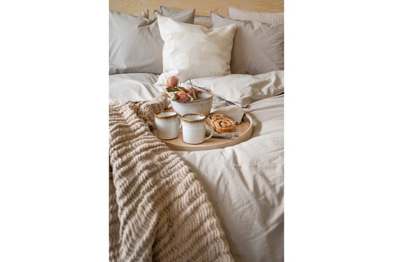 Dynebetræk Dobbelt 3-Dele Percale - Sand - Tekstiler - Sengetøj - Sengesæt & dynesæt