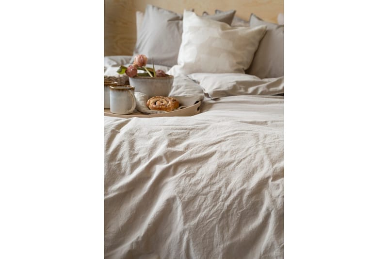 Dynebetræk Dobbelt 3-Dele Percale - Sand - Tekstiler - Sengetøj - Sengesæt & dynesæt