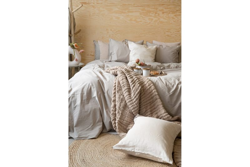 Dynebetræk Dobbelt 3-Dele Percale - Sand - Tekstiler - Sengetøj - Sengesæt & dynesæt