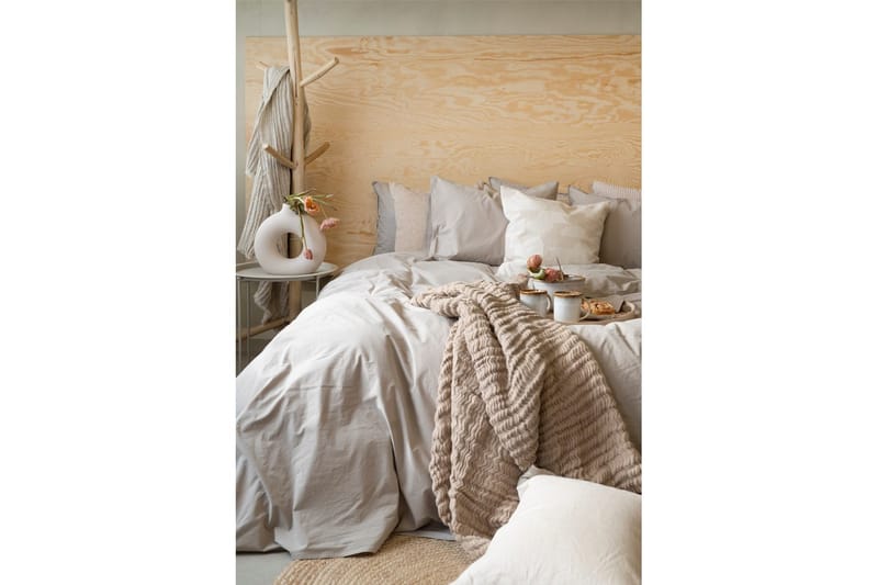 Dynebetræk Dobbelt 3-Dele Percale - Sand - Tekstiler - Sengetøj - Sengesæt & dynesæt