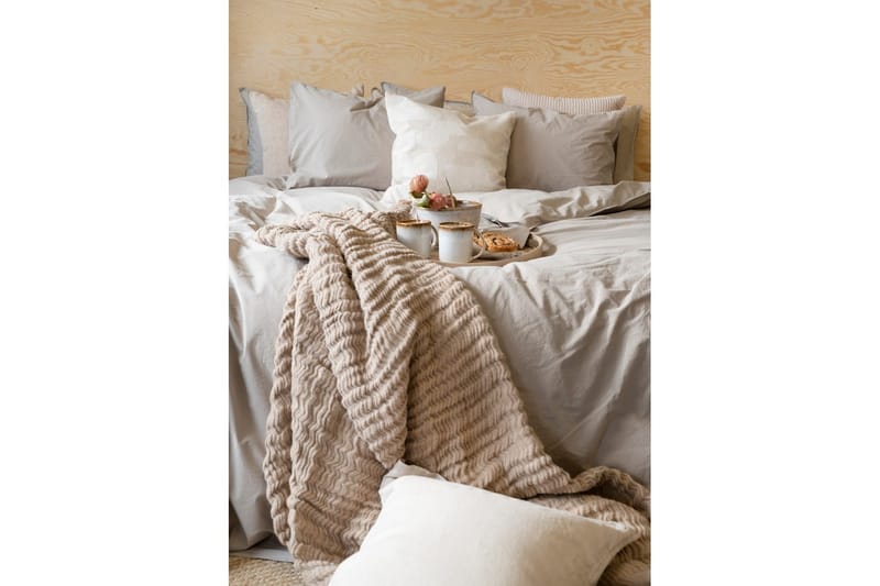 Dynebetræk Dobbelt 3-Dele Percale - Sand - Tekstiler - Sengetøj - Sengesæt & dynesæt