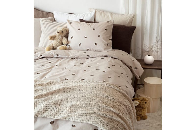 Dynebetræk Enkeltseng 2-Del Humle Sand - Tekstiler - Sengetøj - Sengesæt & dynesæt