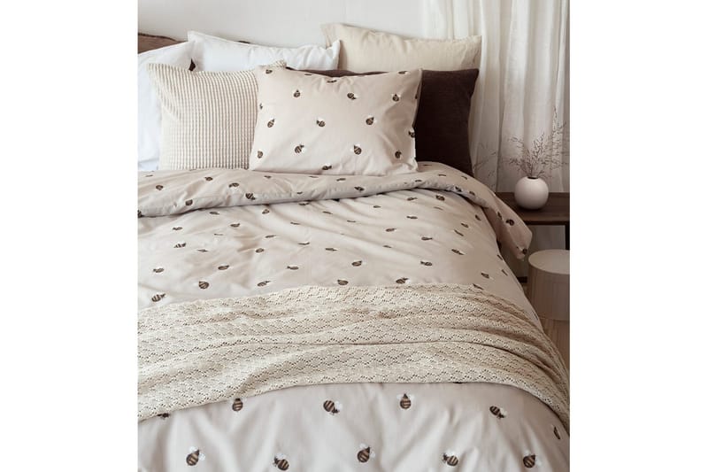 Dynebetræk Enkeltseng 2-Del Humle Sand - Tekstiler - Sengetøj - Sengesæt & dynesæt