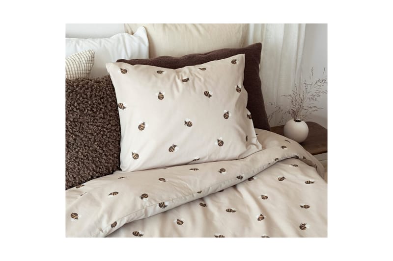 Dynebetræk Enkeltseng 2-Del Humle Sand - Tekstiler - Sengetøj - Sengesæt & dynesæt