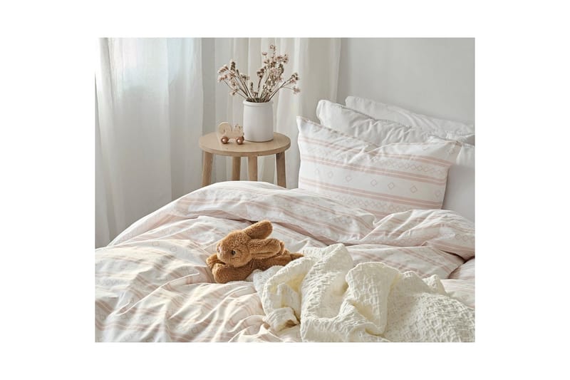 Dynebetræk Enkeltseng 2-Del Inka Rosa - Tekstiler - Sengetøj - Sengesæt & dynesæt