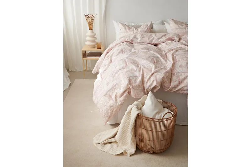 Dynebetræk Enkeltseng 2-Del Jasmine Fersken - Tekstiler - Sengetøj - Dyne