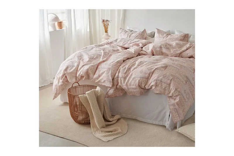 Dynebetræk Enkeltseng 2-Del Jasmine Fersken - Tekstiler - Sengetøj - Dyne