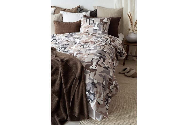 Dynebetræk Enkeltseng 2-Del Køer Sand - Tekstiler - Sengetøj - Sengesæt & dynesæt