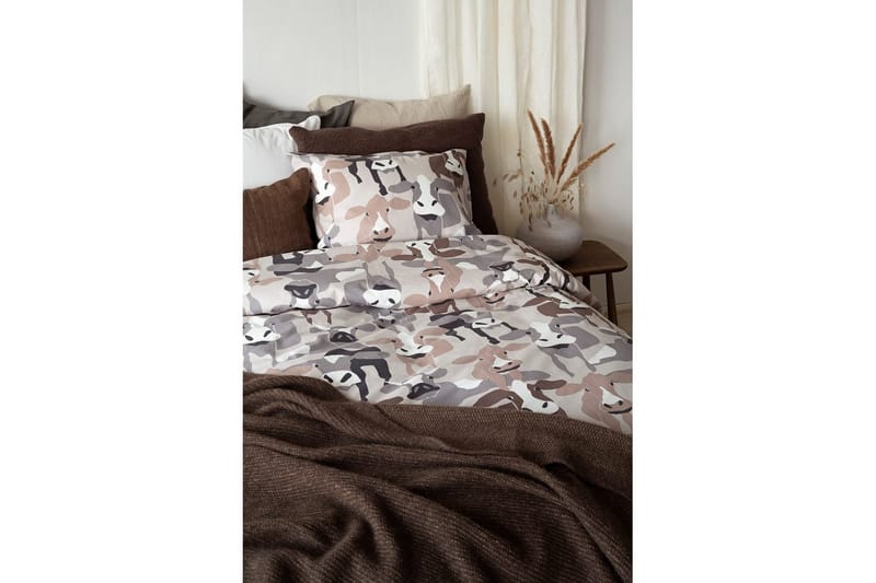 Dynebetræk Enkeltseng 2-Del Køer Sand - Tekstiler - Sengetøj - Sengesæt & dynesæt