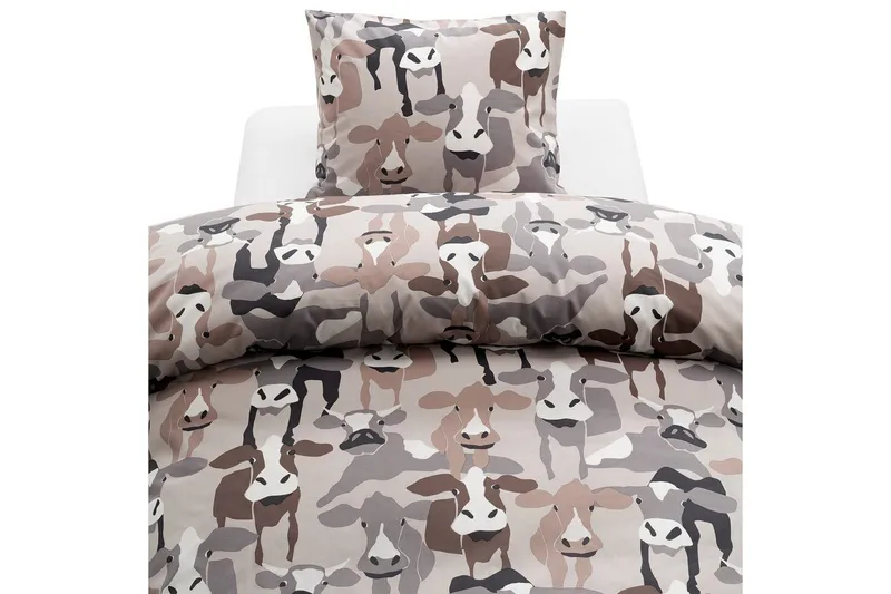 Dynebetræk Enkeltseng 2-Del Køer Sand, undefined