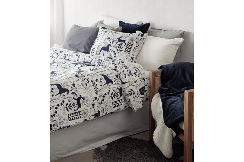 Dynebetræk Enkeltseng 2-Dele Æppelbo - Marineblå - Tekstiler - Sengetøj - Sengesæt & dynesæt