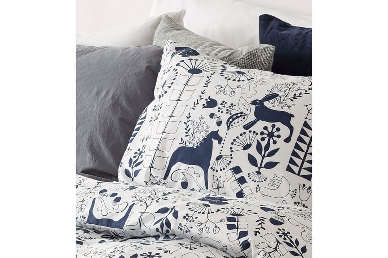 Dynebetræk Enkeltseng 2-Dele Æppelbo - Marineblå - Tekstiler - Sengetøj - Sengesæt & dynesæt