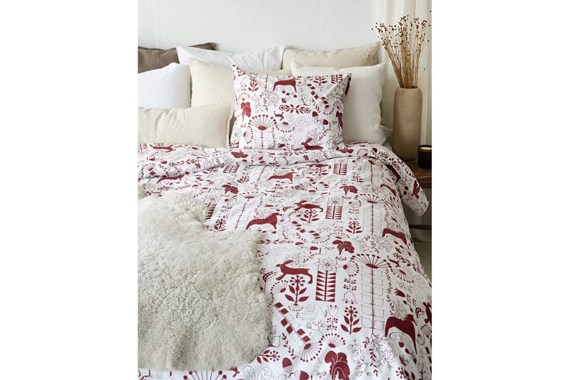 Dynebetræk Enkeltseng 2-Dele Æppelbo - Rød - Tekstiler - Sengetøj - Sengesæt & dynesæt