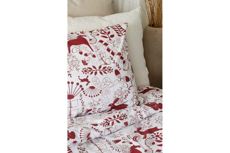 Dynebetræk Enkeltseng 2-Dele Æppelbo - Rød - Tekstiler - Sengetøj - Sengesæt & dynesæt