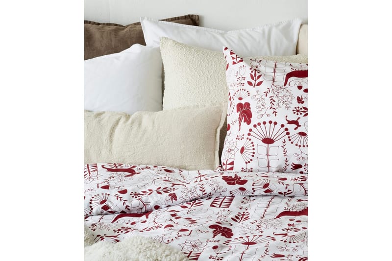 Dynebetræk Enkeltseng 2-Dele Æppelbo - Rød - Tekstiler - Sengetøj - Sengesæt & dynesæt