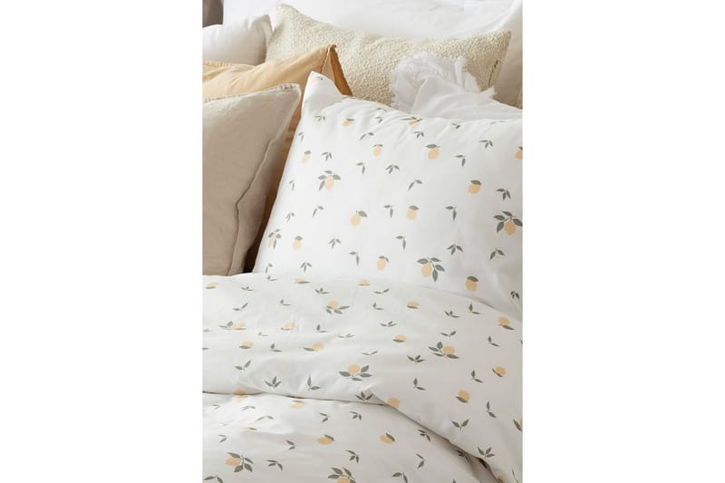 Dynebetræk Enkeltseng 2-Dele Citroner Gul - Tekstiler - Sengetøj - Sengesæt & dynesæt