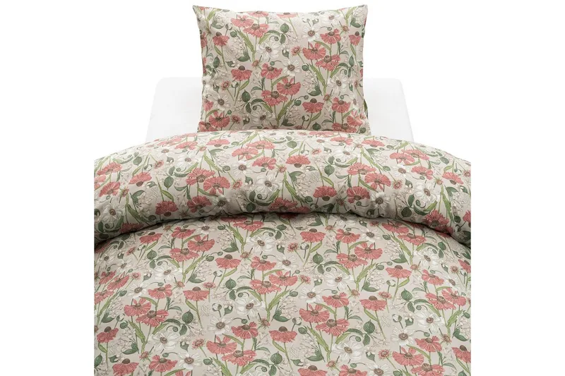 Dynebetræk Enkeltseng 2-Dele Fleur, Rosa