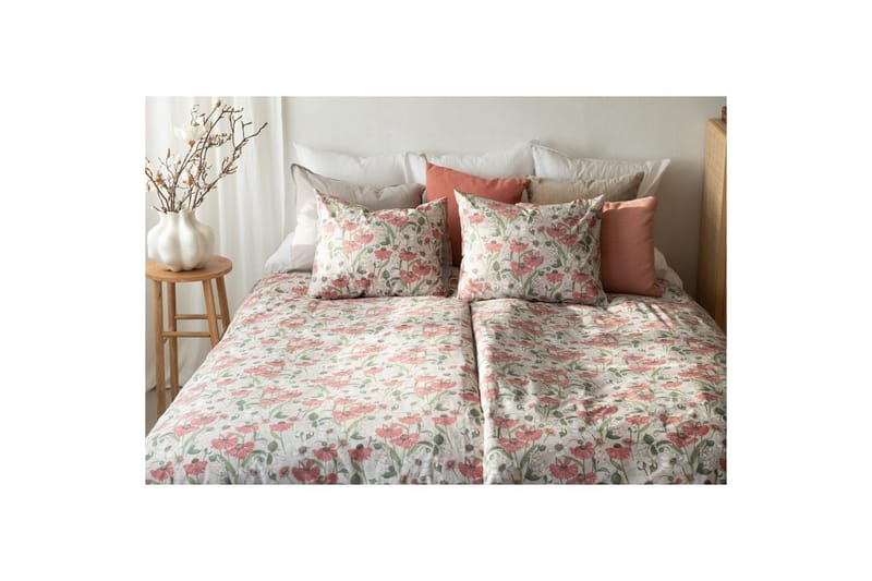 Dynebetræk Enkeltseng 2-Dele Fleur - Rosa - Tekstiler - Sengetøj - Sengesæt & dynesæt