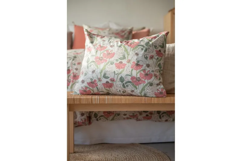 Dynebetræk Enkeltseng 2-Dele Fleur - Rosa - Tekstiler - Sengetøj - Sengesæt & dynesæt