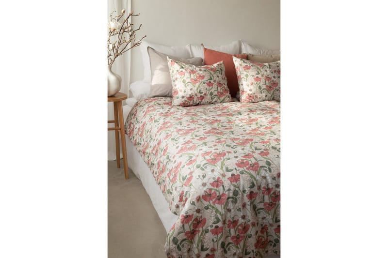 Dynebetræk Enkeltseng 2-Dele Fleur - Rosa - Tekstiler - Sengetøj - Sengesæt & dynesæt