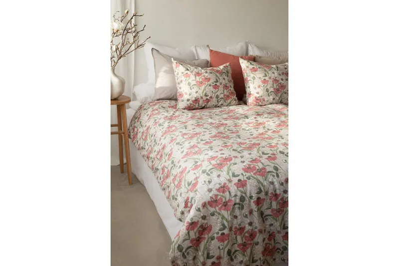 Dynebetræk Enkeltseng 2-Dele Fleur - Rosa - Tekstiler - Sengetøj - Sengesæt & dynesæt