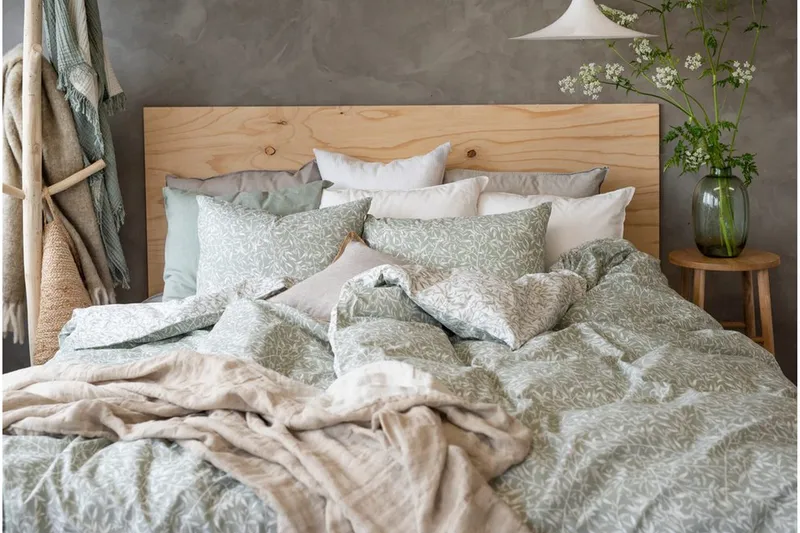 Dynebetræk Enkeltseng 2-Dele Garden - Grøn - Tekstiler - Sengetøj - Sengesæt & dynesæt